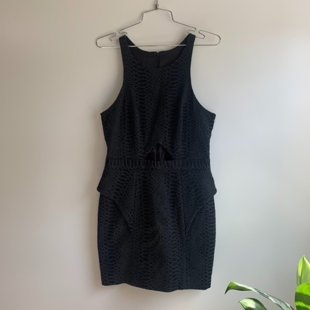 Jay Godfrey Black Snakeskin Mini Dress sz 8 - Picture 2 of 8